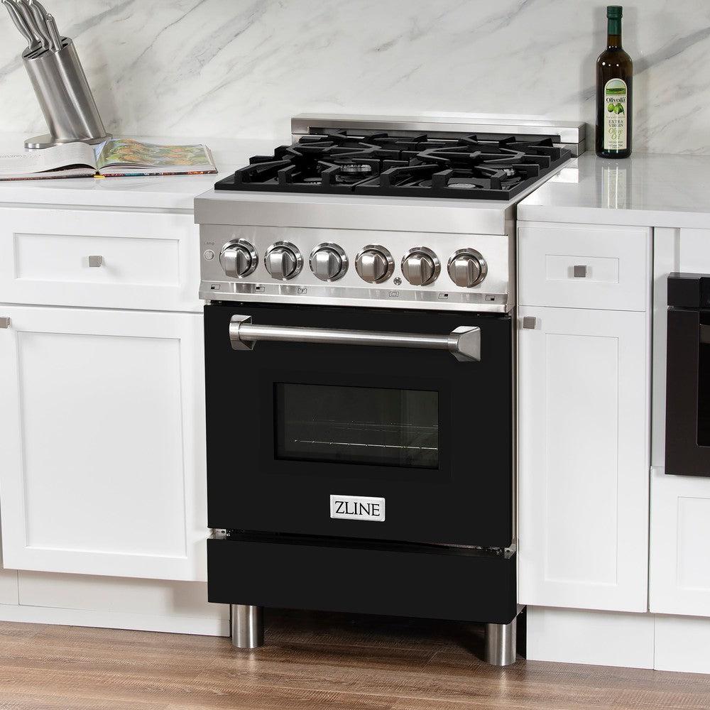 ZLINE 24" 2.8 cu. ft. Dual Fuel Range with Gas Stove and Electric Oven in Stainless Steel