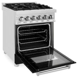 ZLINE 24" 2.8 cu. ft. Dual Fuel Range with Gas Stove and Electric Oven in Stainless Steel