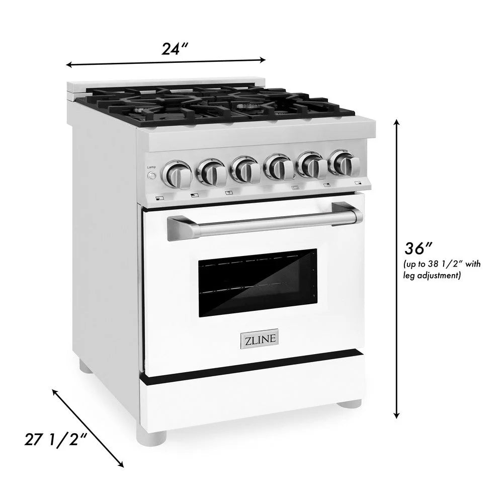 ZLINE 24" 2.8 cu. ft. Dual Fuel Range with Gas Stove and Electric Oven in Stainless Steel