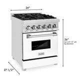 ZLINE 24" 2.8 cu. ft. Dual Fuel Range with Gas Stove and Electric Oven in Stainless Steel