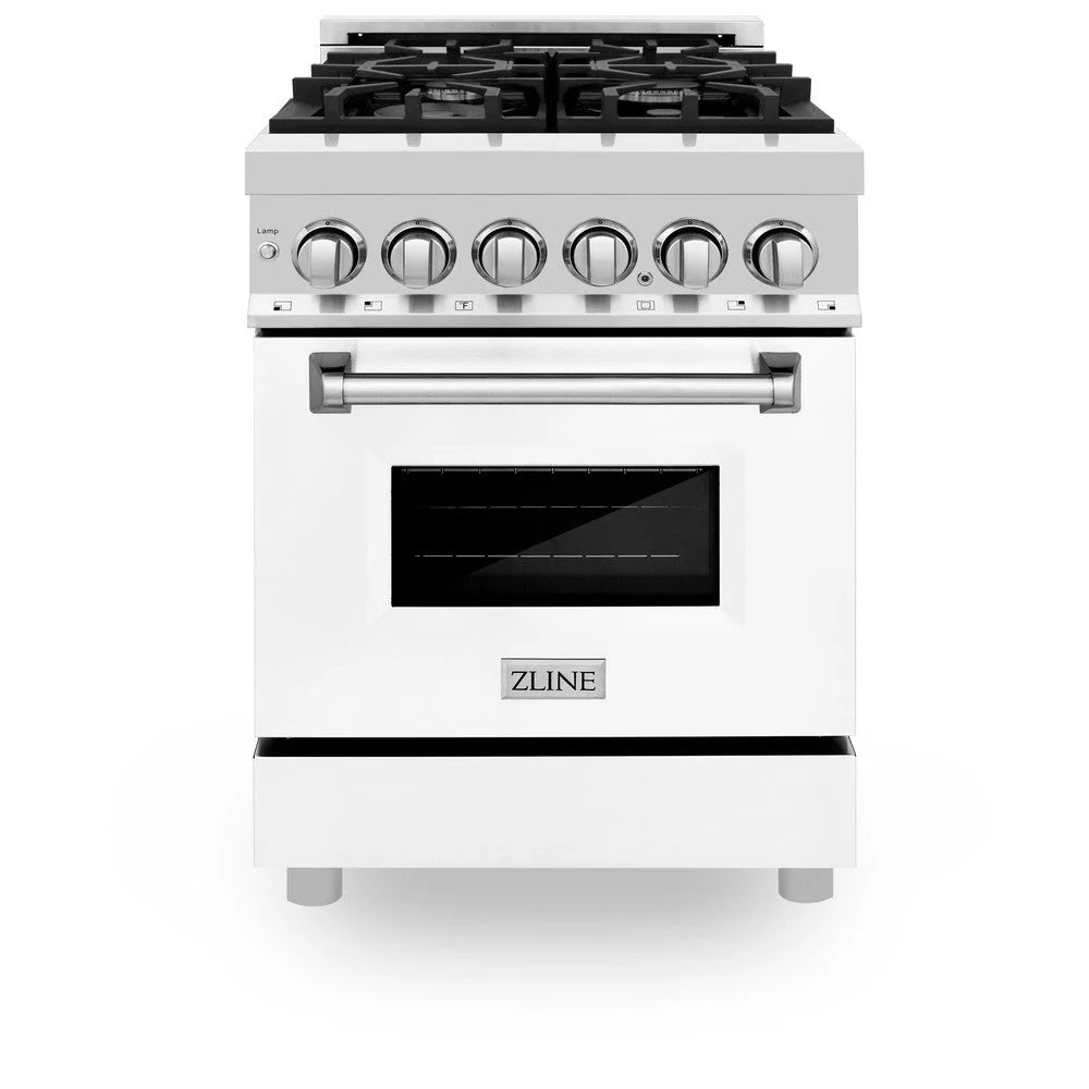 ZLINE 24" 2.8 cu. ft. Dual Fuel Range with Gas Stove and Electric Oven in Stainless Steel