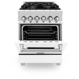 ZLINE 24" 2.8 cu. ft. Dual Fuel Range with Gas Stove and Electric Oven in Stainless Steel