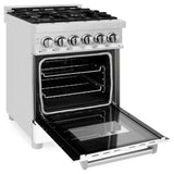 ZLINE 24" 2.8 cu. ft. Dual Fuel Range with Gas Stove and Electric Oven in Stainless Steel