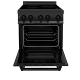 ZLINE 24" 2.8 cu. ft. Induction Range with a 3 Element Stove and Electric Oven in Black Stainless Steel