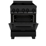 ZLINE 24" 2.8 cu. ft. Induction Range with a 3 Element Stove and Electric Oven in Black Stainless Steel