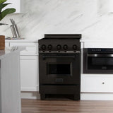 ZLINE 24" 2.8 cu. ft. Induction Range with a 3 Element Stove and Electric Oven in Black Stainless Steel