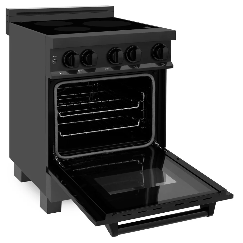 ZLINE 24" 2.8 cu. ft. Induction Range with a 3 Element Stove and Electric Oven in Black Stainless Steel