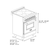 ZLINE 24" 2.8 cu. ft. Induction Range with a 3 Element Stove and Electric Oven