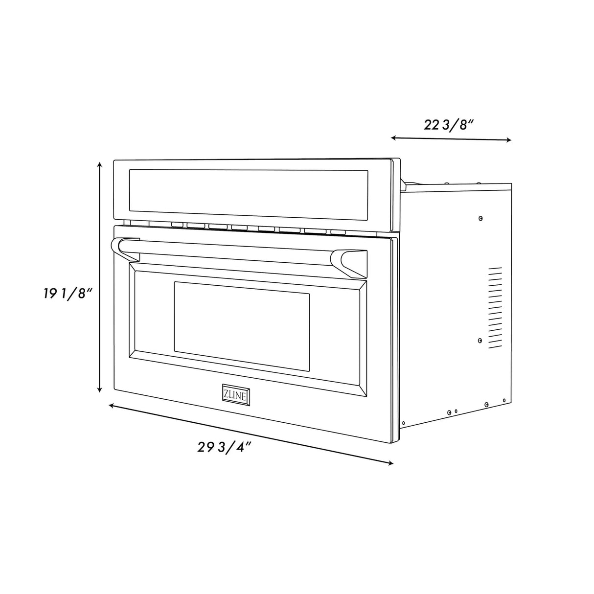 ZLINE 48" Kitchen Package with Stainless Steel Dual Fuel Range, Convertible Vent Range Hood and 24" Microwave Oven