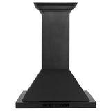 ZLINE 24" Convertible Vent Wall Mount Range Hood in Black Stainless Steel with Crown Molding