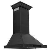 ZLINE 24" Convertible Vent Wall Mount Range Hood in Black Stainless Steel with Crown Molding