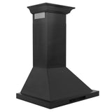 ZLINE 24" Convertible Vent Wall Mount Range Hood in Black Stainless Steel with Crown Molding