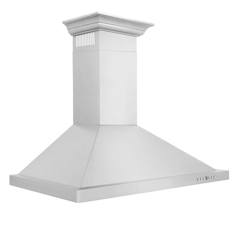 ZLINE 24" Convertible Vent Wall Mount Range Hood in Stainless Steel with Crown Molding