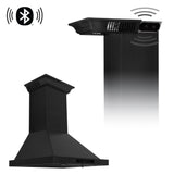 ZLINE 24" CrownSound™Ducted Vent Wall Mount Range Hood in Black Stainless Steel with Built-in Bluetooth Speakers