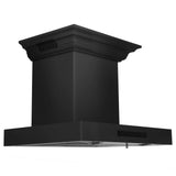 ZLINE 24" CrownSound™Ducted Vent Wall Mount Range Hood in Black Stainless Steel with Built-in Bluetooth Speakers