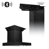 ZLINE 24" CrownSound™Ducted Vent Wall Mount Range Hood in Black Stainless Steel with Built-in Bluetooth Speakers