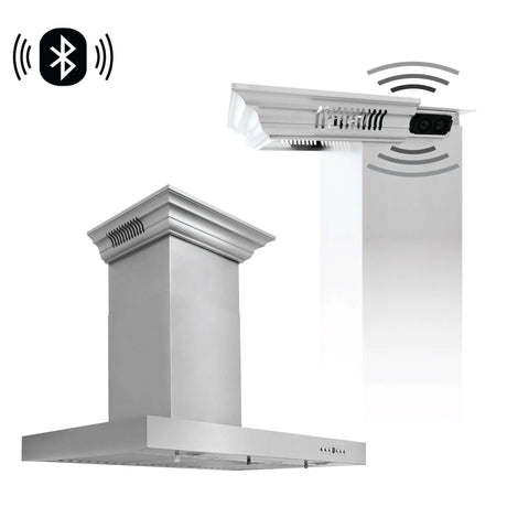 ZLINE 24" CrownSound™ Ducted Vent Wall Mount Range Hood in Stainless Steel with Built-in Bluetooth Speakers