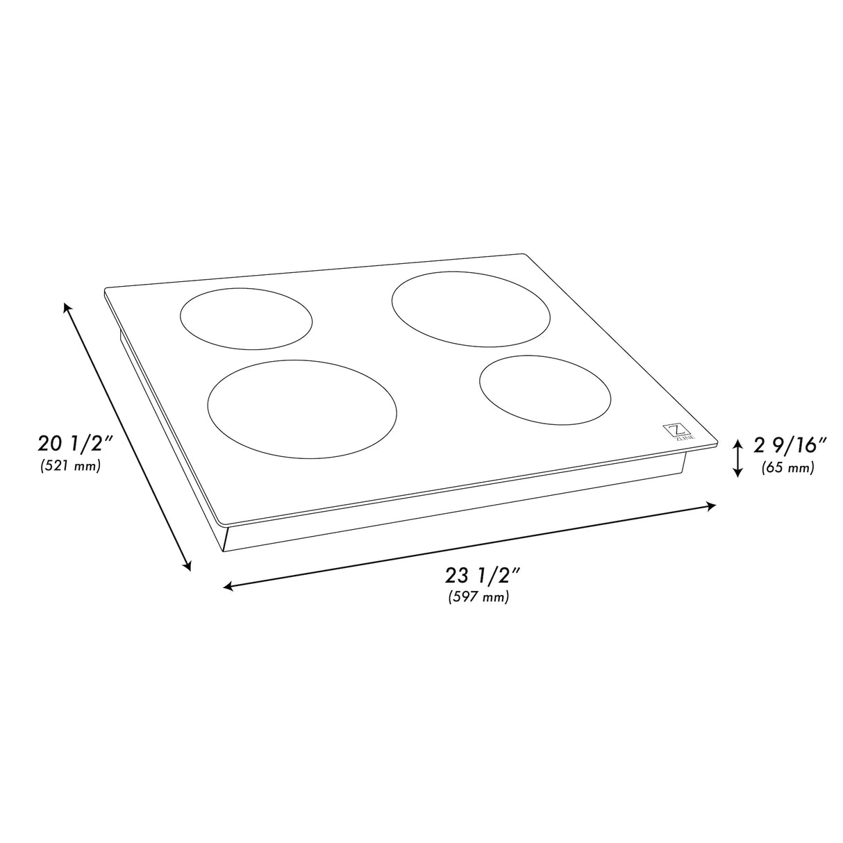 ZLINE 24" Induction Cooktop with 4 burners