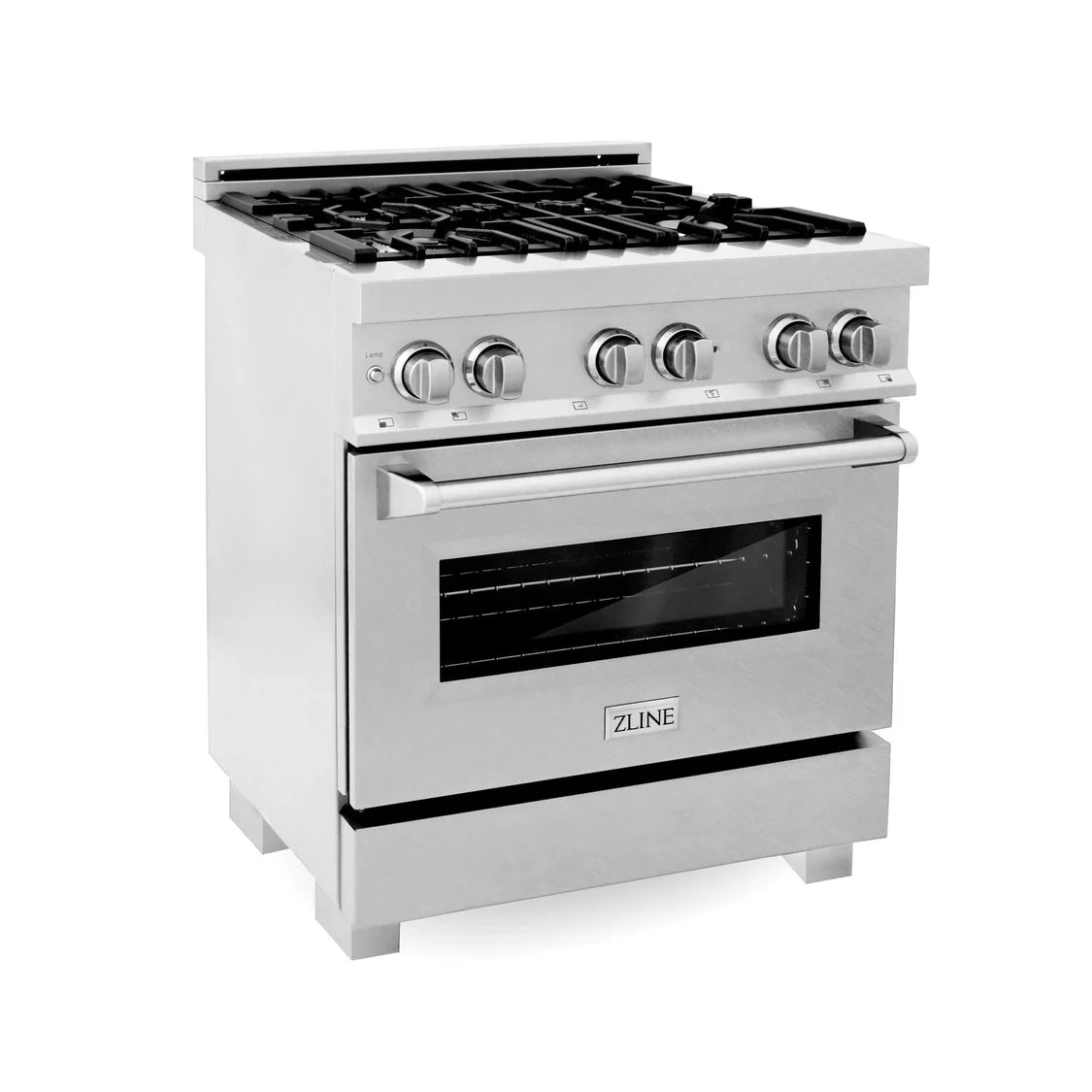 ZLINE 30" Kitchen Package with DuraSnow® Stainless Steel Dual Fuel Range and Convertible Vent Range Hood