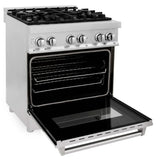 ZLINE 30" 4.0 cu. ft. Electric Oven and Gas Cooktop Dual Fuel Range with Griddle