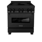 ZLINE 30" 4.0 cu. ft. Induction Range with a 4 Element Stove and Electric Oven in Black Stainless Steel