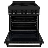 ZLINE 30" 4.0 cu. ft. Induction Range with a 4 Element Stove and Electric Oven in Black Stainless Steel