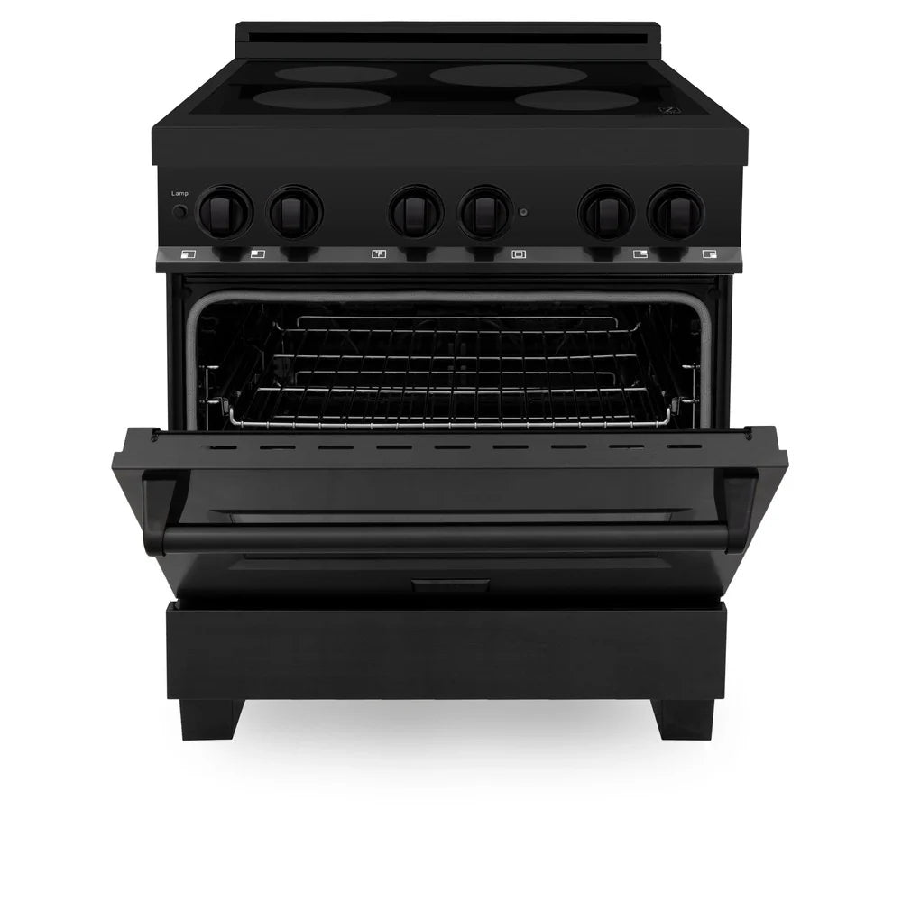 ZLINE 30" 4.0 cu. ft. Induction Range with a 4 Element Stove and Electric Oven in Black Stainless Steel