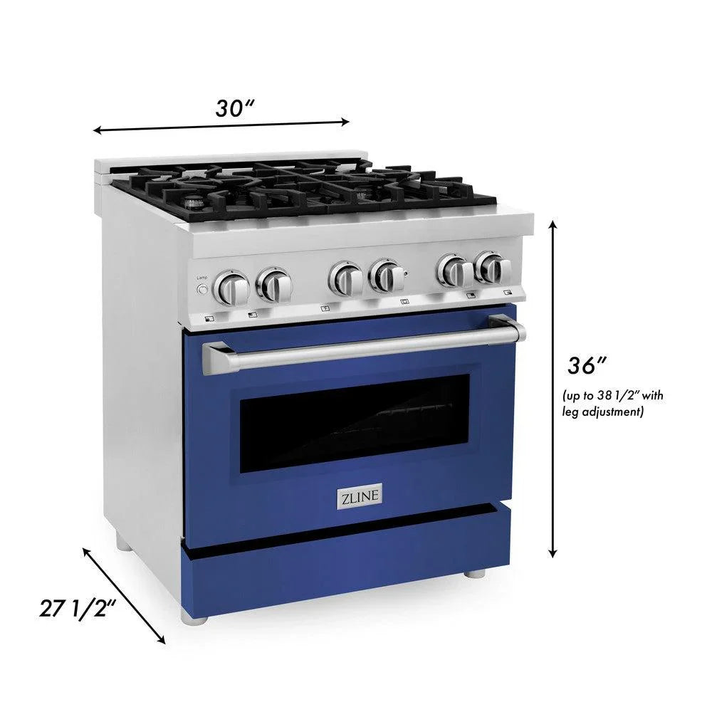 ZLINE 30" Dual Fuel Range with Gas Stove and Electric Oven (RA-BM-30)