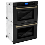 ZLINE 30" Autograph Edition Double Wall Oven with Self Clean and True Convection in Black Stainless Steel