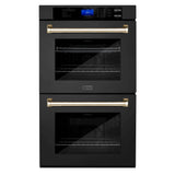 ZLINE 30" Autograph Edition Double Wall Oven with Self Clean and True Convection in Black Stainless Steel