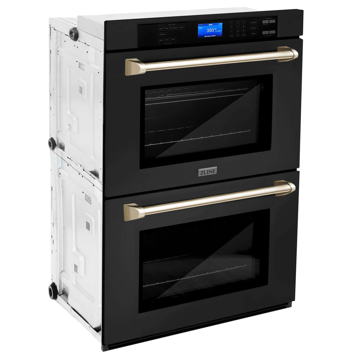 ZLINE 30" Autograph Edition Double Wall Oven with Self Clean and True Convection in Black Stainless Steel