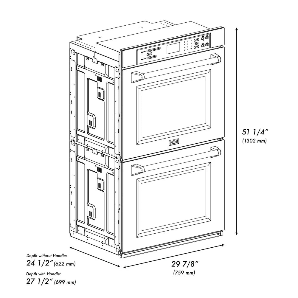 ZLINE 30" Autograph Edition Double Wall Oven with Self Clean and True Convection in Stainless Steel