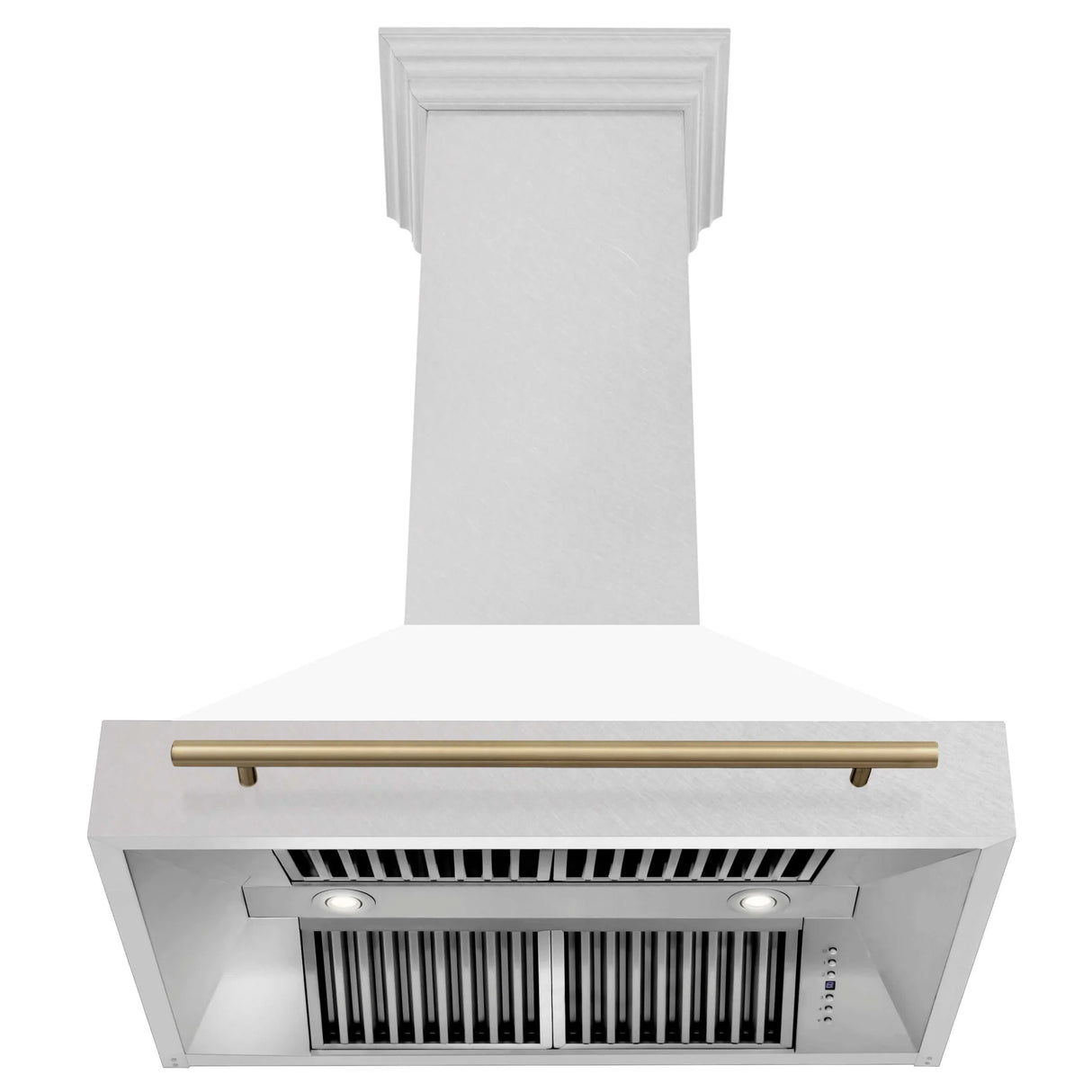 ZLINE 30" Autograph Edition Fingerprint Resistant Stainless Steel Range Hood with White Matte Shell and Handle