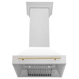 ZLINE 30" Autograph Edition Fingerprint Resistant Stainless Steel Range Hood with White Matte Shell and Handle