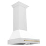 ZLINE 30" Autograph Edition Fingerprint Resistant Stainless Steel Range Hood with White Matte Shell and Handle