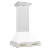 ZLINE 30" Autograph Edition Fingerprint Resistant Stainless Steel Range Hood with White Matte Shell and Handle