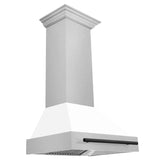 ZLINE 30" Autograph Edition Fingerprint Resistant Stainless Steel Range Hood with White Matte Shell and Handle