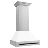 ZLINE 30" Autograph Edition Fingerprint Resistant Stainless Steel Range Hood with White Matte Shell and Handle