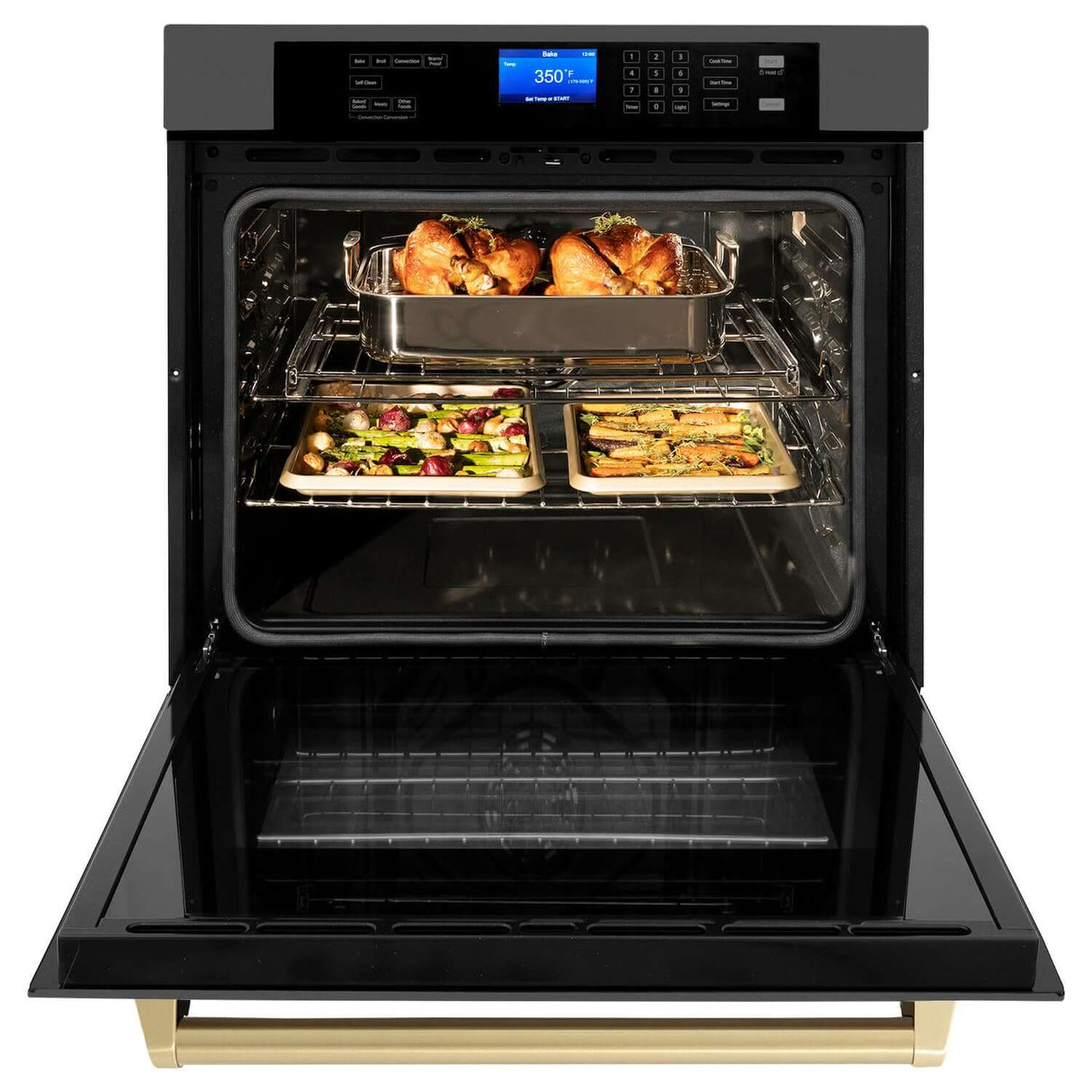 ZLINE 30" Autograph Edition Single Wall Oven with Self Clean and True Convection in Black Stainless Steel