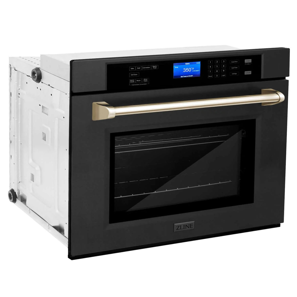 ZLINE 30" Autograph Edition Single Wall Oven with Self Clean and True Convection in Black Stainless Steel