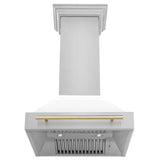 ZLINE 30" Autograph Edition Stainless Steel Range Hood with White Matte Shell and Handle