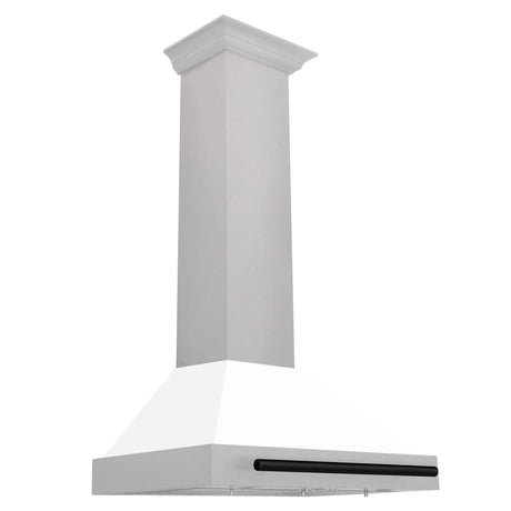 ZLINE 30" Autograph Edition Fingerprint Resistant Stainless Steel Range Hood with White Matte Shell and Handle