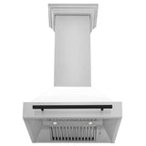 ZLINE 30" Autograph Edition Stainless Steel Range Hood with White Matte Shell and Handle