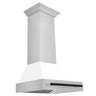 ZLINE 30" Autograph Edition Stainless Steel Range Hood with White Matte Shell and Handle