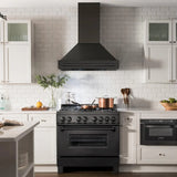 ZLINE 30" Black Stainless Steel Range Hood with Black Stainless Steel Handle