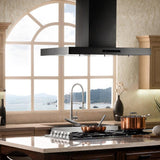 ZLINE 30" Convertible Island Mount Range Hood in Black Stainless Steel