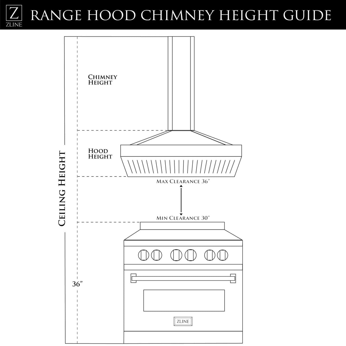 ZLINE 30" Convertible Vent Convertible Vent Wall Mount Range Hood in Stainless Steel & Glass