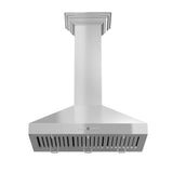 ZLINE 30" Convertible Vent Convertible Vent Wall Mount Range Hood in Stainless Steel with Crown Molding