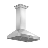 ZLINE 30" Convertible Vent Convertible Vent Wall Mount Range Hood in Stainless Steel with Crown Molding