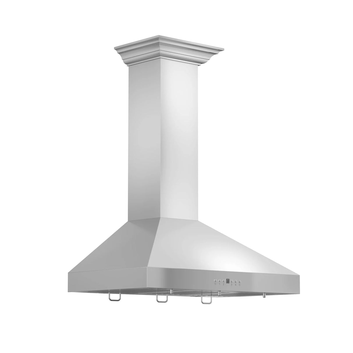 ZLINE 30" Convertible Vent Convertible Vent Wall Mount Range Hood in Stainless Steel with Crown Molding